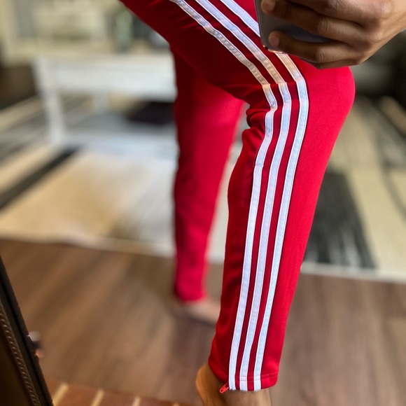 Adidas Women's Tiro Track Training Pants, Red and White, Size M - Picture 4 of 8